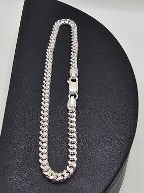 Sterling Silver 925 High Polished Miami Cuban Bracelet 3.7mm 8 inches